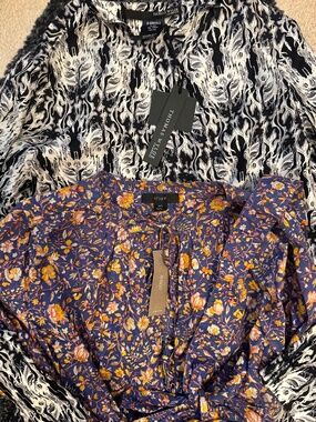 THOMAS WYLDE 100% silk blouse/shirt + J. CREW dress/cover Up - both NWT - XS